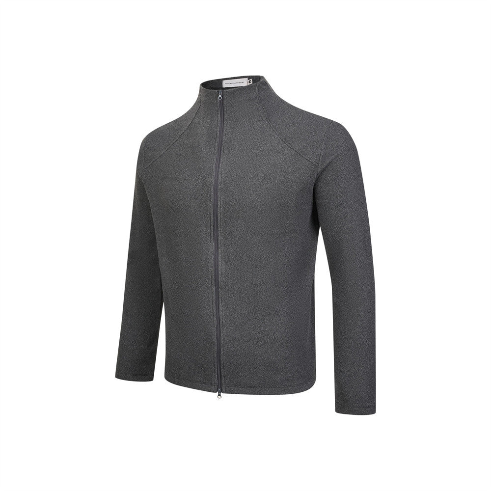 Men's Slim-Fit Full-Zip Mock Neck Knit Jacket – Long Sleeve Sport Cardigan