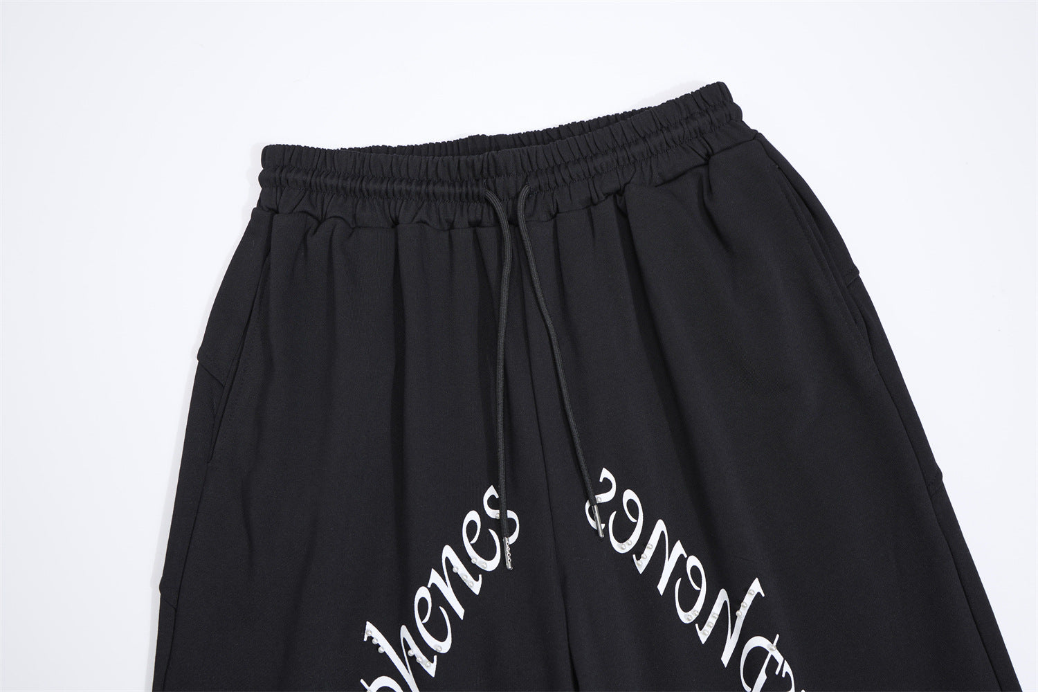 Pantalon de survêtement à jambes larges avec imprimé gothique – Pantalon molletonné baggy hip-hop