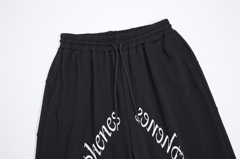 Pantalon de survêtement à jambes larges avec imprimé gothique – Pantalon molletonné baggy hip-hop