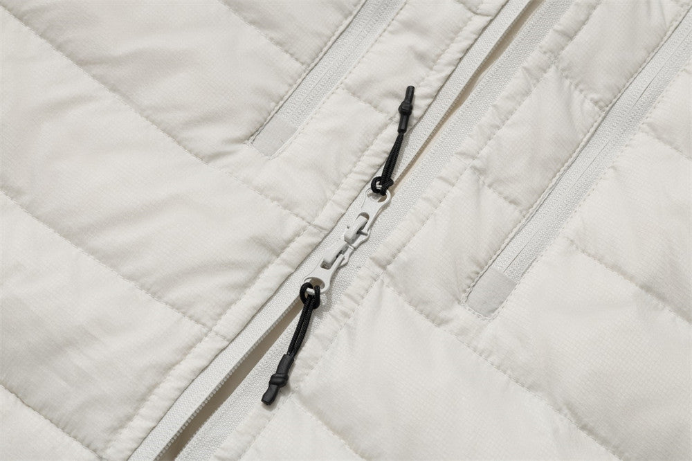 Men's Hooded Puffer Down Jacket – Dual Zip, Solid Color Winter Coat