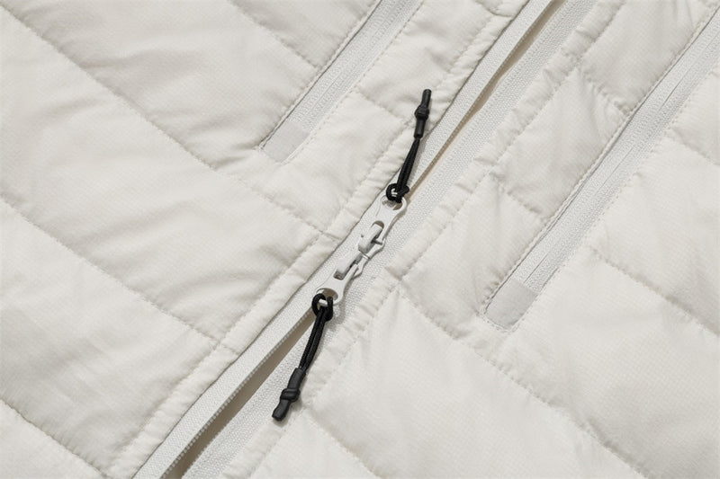 Men's Hooded Puffer Down Jacket – Dual Zip, Solid Color Winter Coat