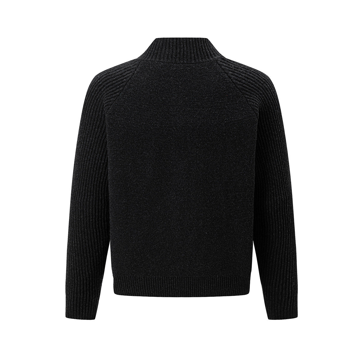 Mock Neck Knit Cardigan Sweater with Toggle Buttons
