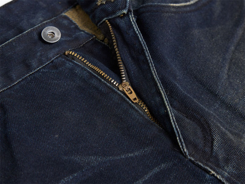 Men's Dark Wash Ripped Wide-Leg Jeans – Distressed Streetwear Denim