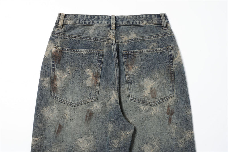 Wide Leg Jeans Mens Distressed Vintage Grunge Baggy Denim Pants