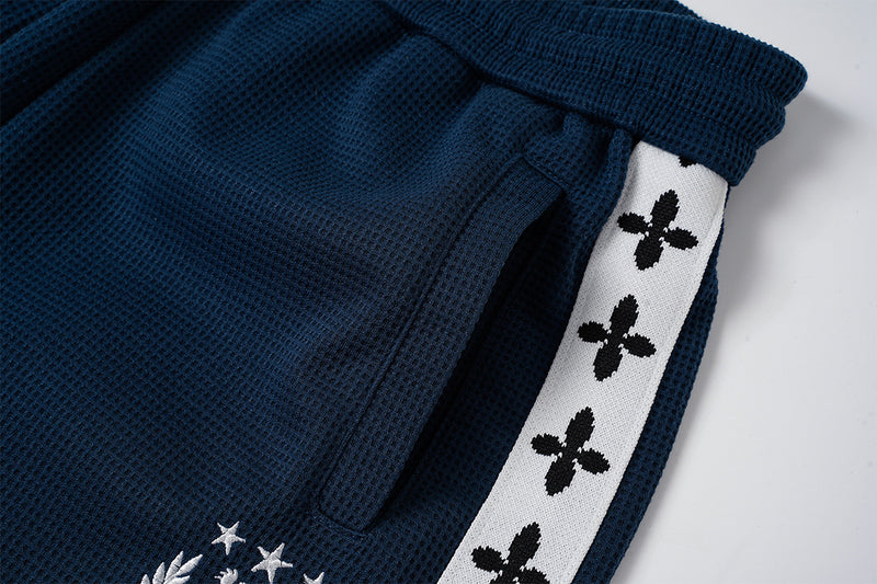 Retro-Trainingsjacken- & Sweathosen-Set – Stehkragen mit Reißverschluss und Fleur-de-Lis-Seitenstreifen