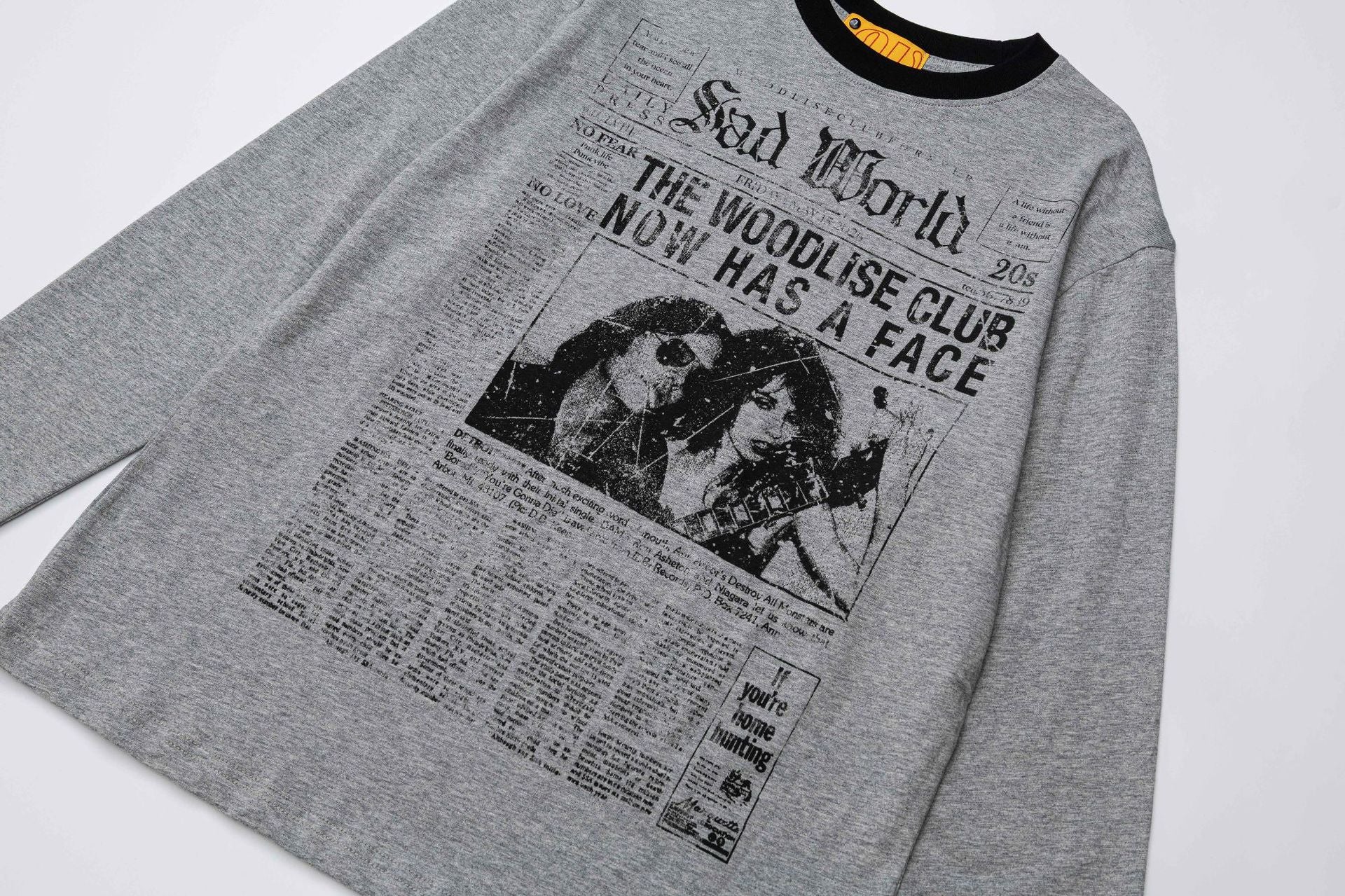 T-shirt à manches longues avec imprimé journal – Motif rock Sad World