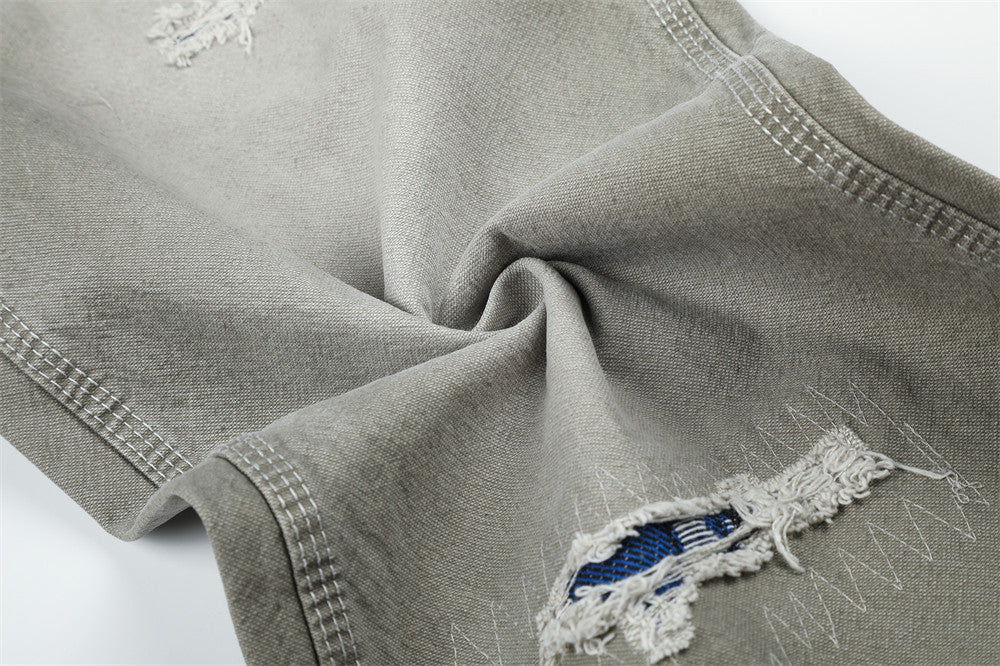 Jean carpenter large – Pantalon homme gris délavé déstructuré à coupe droite