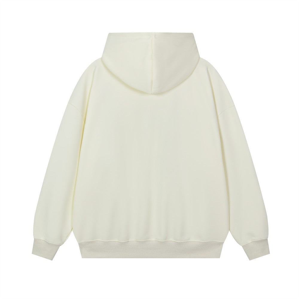 Sweat à capuche oversize imprimé chiot duveteux – Streetwear doublé polaire