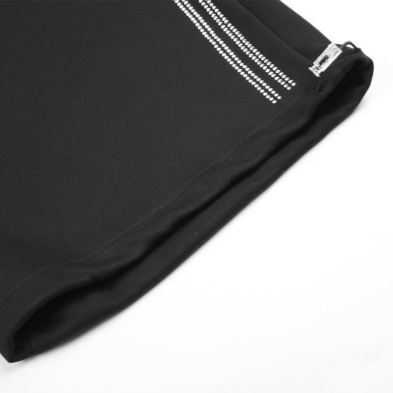 Jogginghose mit weitem Bein und Strass-Schriftzug – Oversize-Streetwear-Jogger für