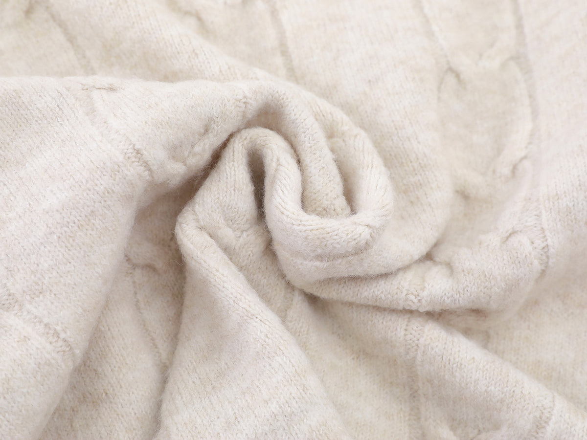 Cable Knit V-Neck Varsity Sweater – Number 8 Collegiate Pullover