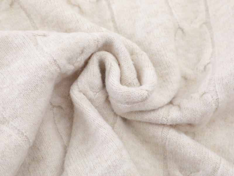 Cable Knit V-Neck Varsity Sweater – Number 8 Collegiate Pullover