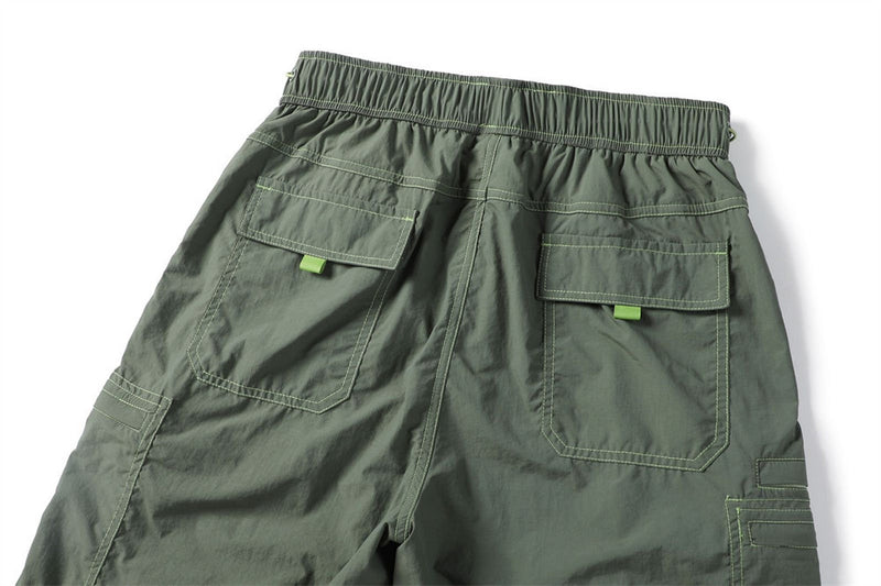 Cargo Work Pants for Men – Wide-Leg Multi-Pocket Utility Trousers with Contrast