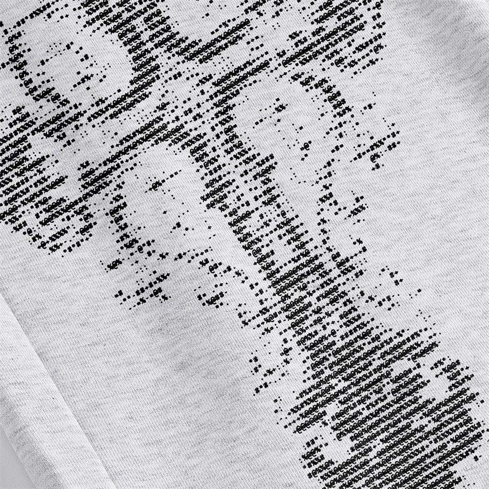Sweatpants mit gotischem Kreuz-Print und weitem Bein – lockere Streetwear-Hose