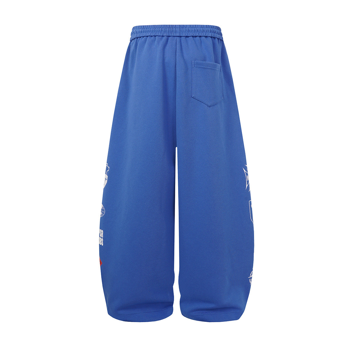 Wide-Leg Graphic Sweatpants – Streetwear Patch Print, Washed Finish