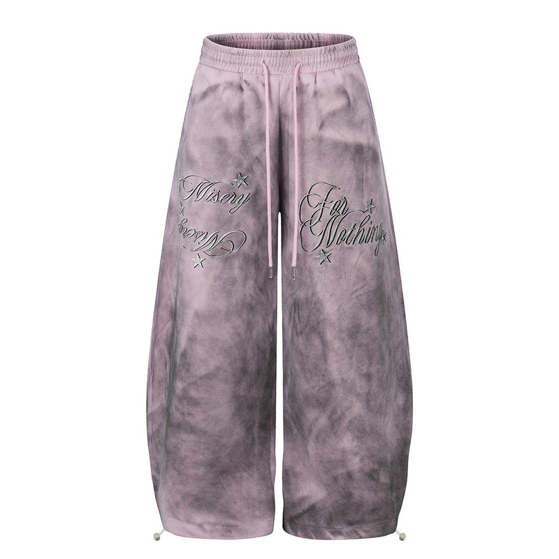 Misery For Nothing Tie-Dye Wide Leg Sweatpants – Vintage Punk Baggy Trousers