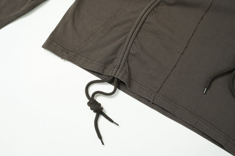Langarm-Sweatshirt mit Farbverlauf, Washed-Finish und Tunnelzugsaum