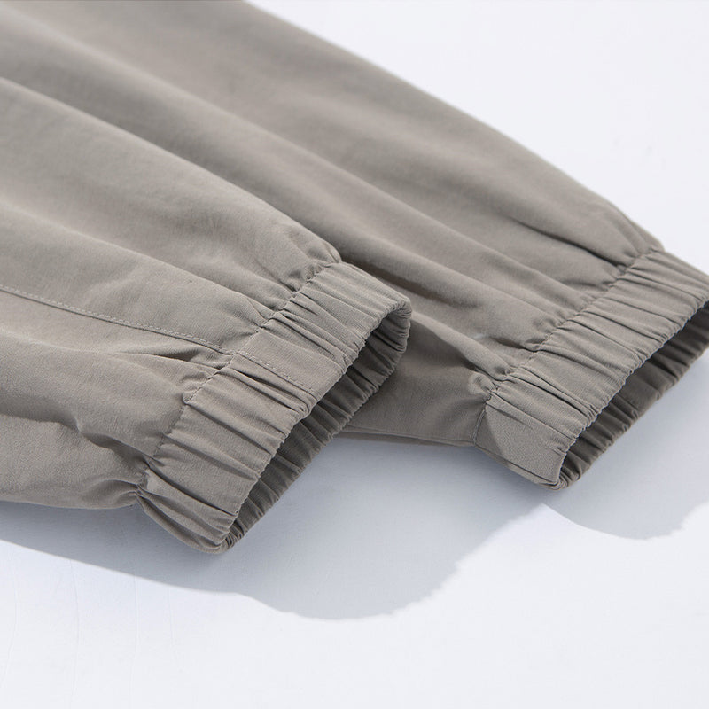 Men's Oversized Stand-Collar Zip-Up Jacket with Drawstring Hem