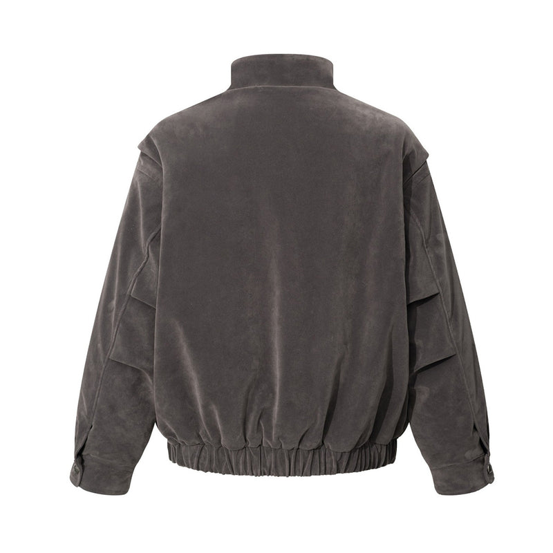 Herren-Doppelreiher – Vintage-Military-Bomberjacke mit Sherpa-Kragen