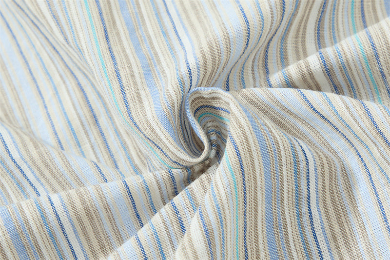 Close-up of gathered striped shirt fabric texture
