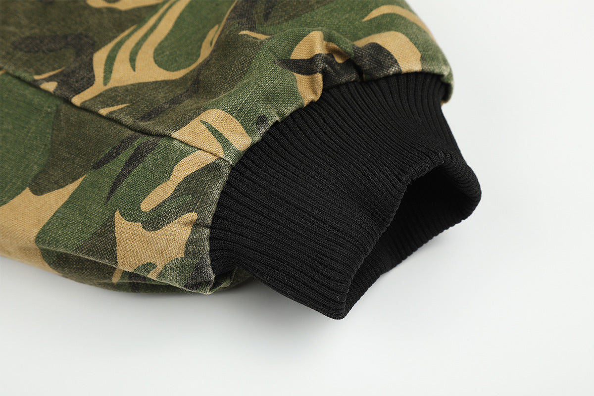 Camo Padded Bomber Jacket – Hooded MA-1 Flight Jacket with Grommet Detail