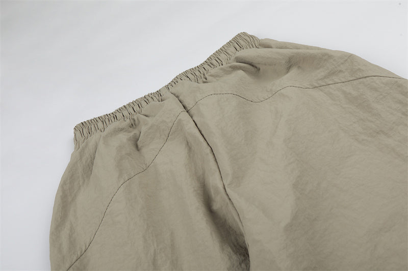 Star Print Wide Leg Parachute Pants – Drawstring Baggy Track Trousers