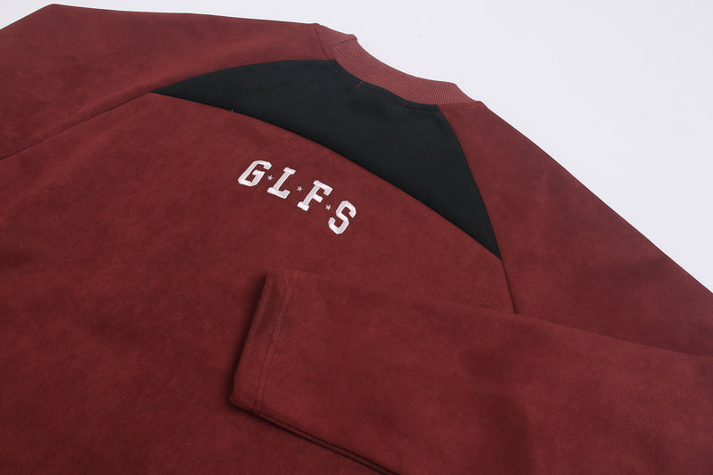 Langarmshirt mit Veloursleder-Textur – Collegiate-Arch-Aufdruck DIFFERENT GLFS