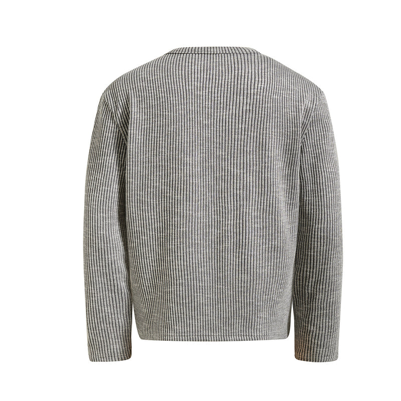 Men's Ribbed Henley Long Sleeve Tee – Vintage Old Money Style