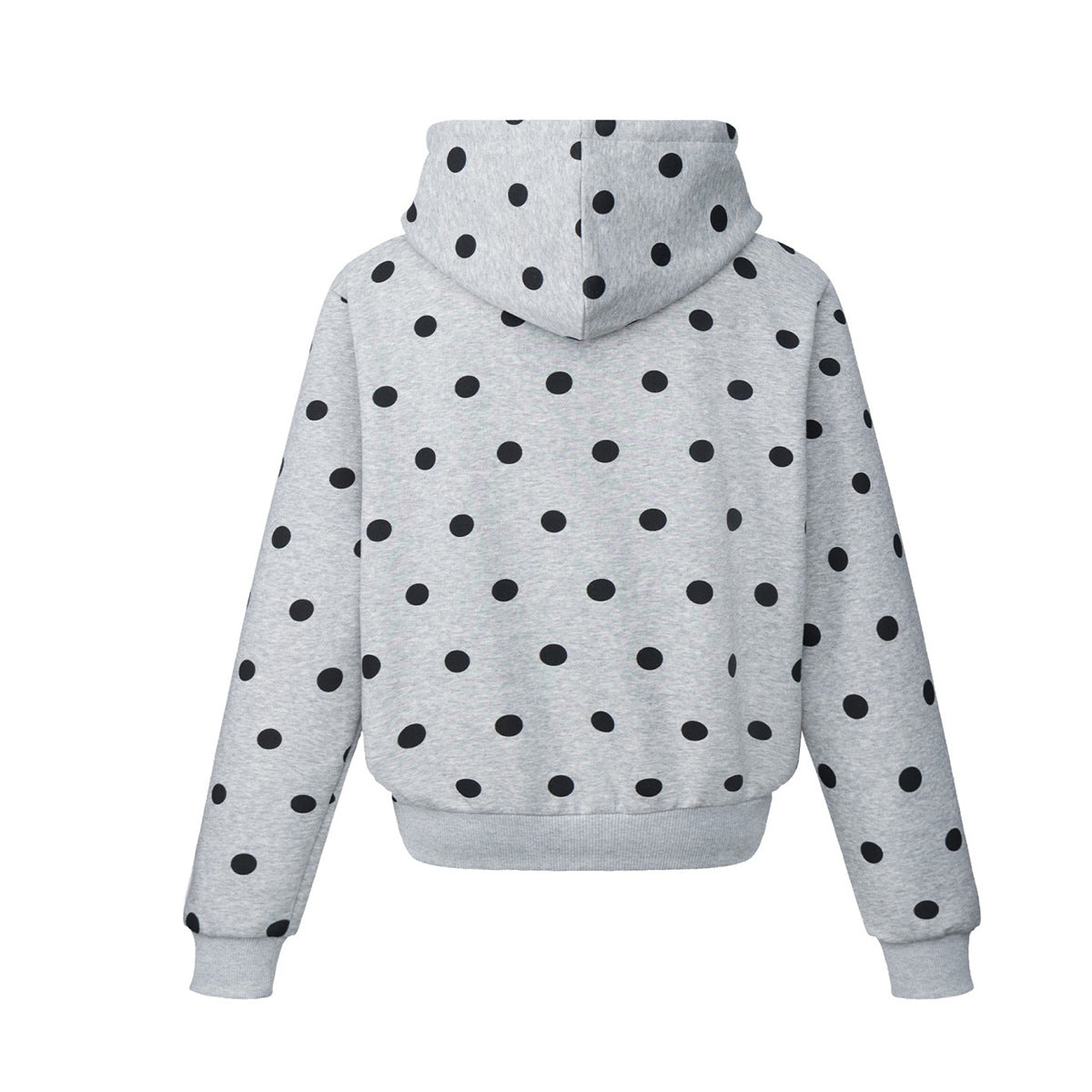 Sweat à capuche zippé à pois avec ailes d’ange et capuche oversize