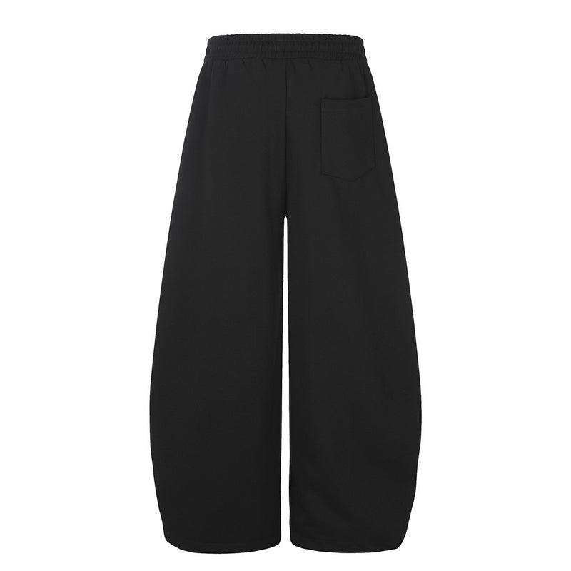 Wide-Leg Sweatpants with Square Stud Embellishments and Drawstring Waist