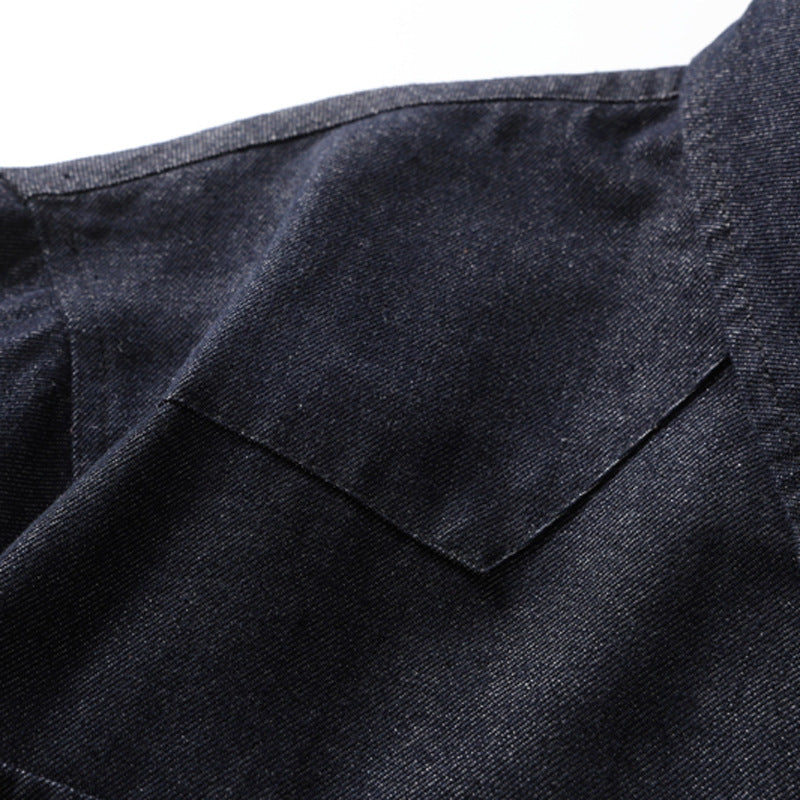 Men's Long Sleeve Button-Up Denim Shirt – Relaxed Fit Workwear Overshirt