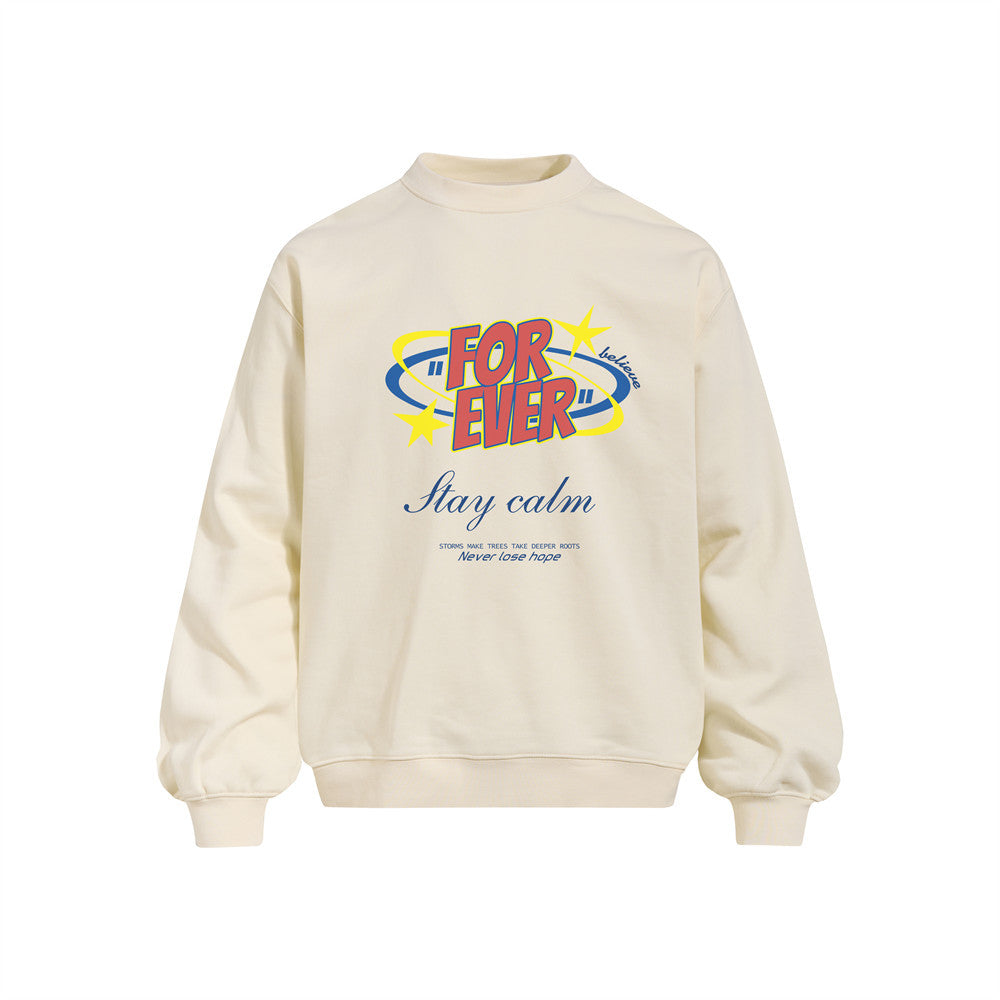 Forever Believe Graphic Print Crewneck Sweatshirt – Oversized Streetwear