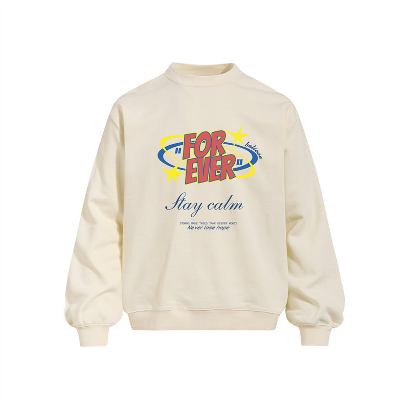 Forever Believe Graphic Print Crewneck Sweatshirt – Oversized Streetwear