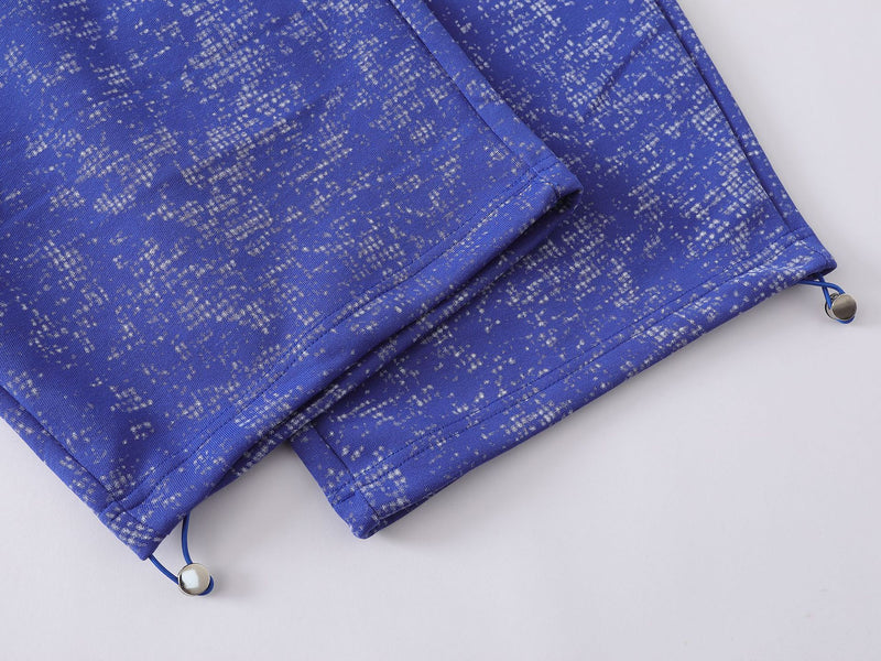 Pantalon de survêtement à jambes larges en maille jacquard délavée streetwear