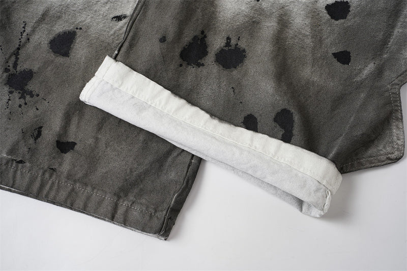 Distressed Wide-Leg Jeans | Grunge Punk Dirty-Wash Double Waistband Pants