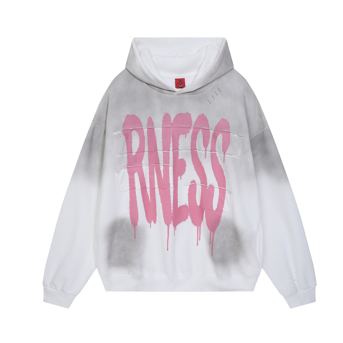 Graffiti Print Washed Distressed Oversized Hoodie