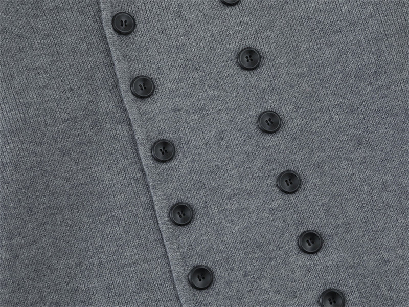 Double-Breasted V-Neck Knit Cardigan – Men's Relaxed Fit Sweater Jacket