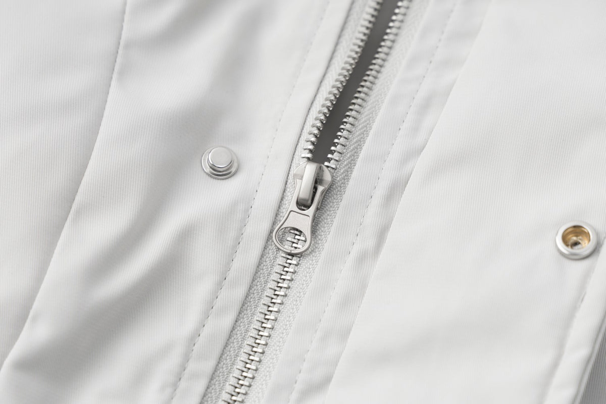 Men's Cropped Puffer Bomber Jacket – Stand Collar, Geometric Seam Detail