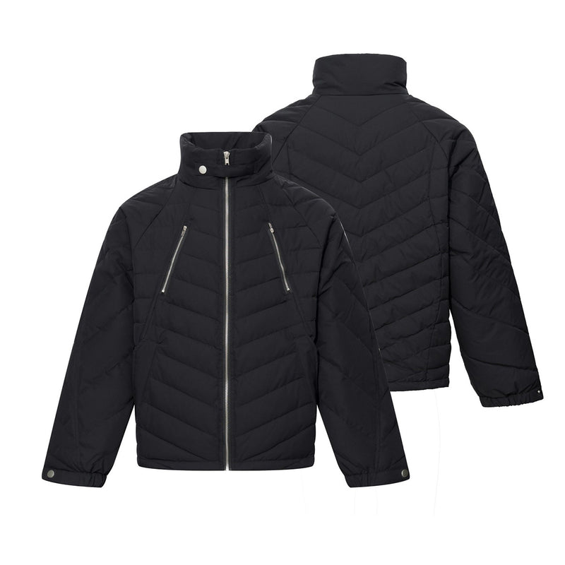 Herren-Stepp-Bomberjacke mit Stehkragen – Chevron-Pufferjacke