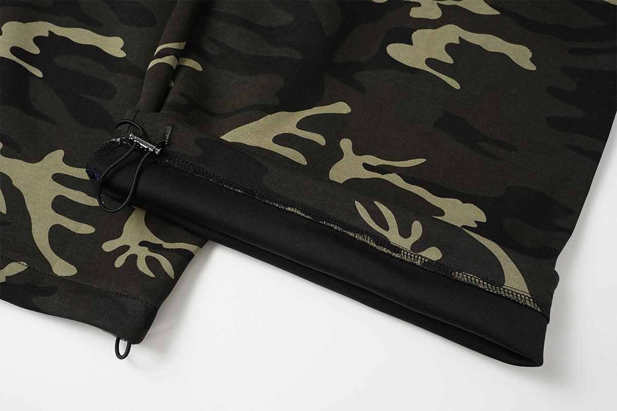 Wide-Leg Camo Sweatpants – Baggy Streetwear Joggers with Drawstring Waist