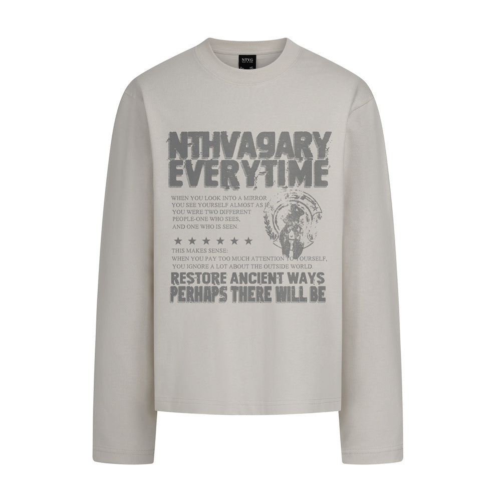 Long Sleeve Graphic Print Oversized Crew Neck Tee – NTHVAGARY Everytime