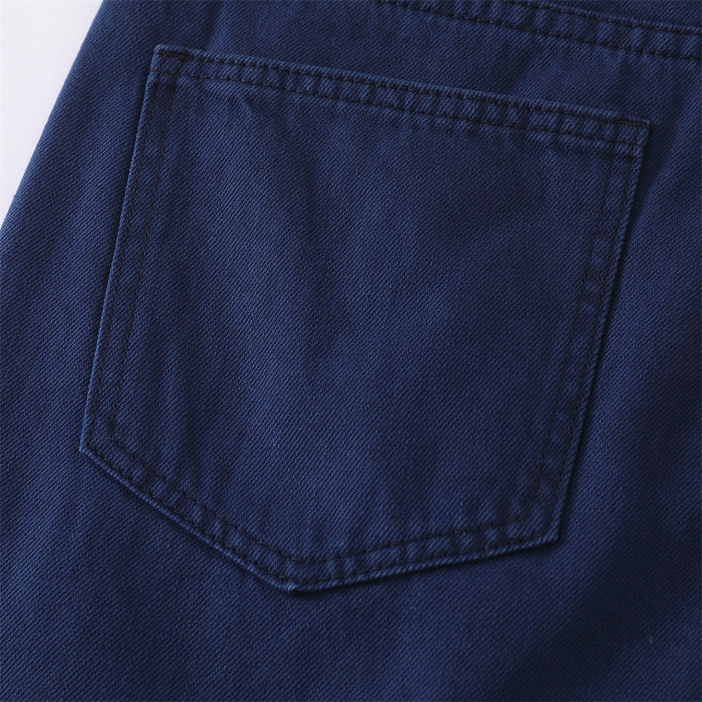 Wide-Leg Pleated Trousers – Men's High-Street Solid Color Straight-Cut Pants