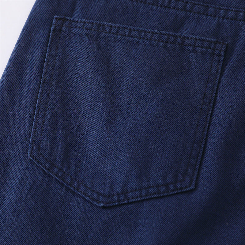 Wide-Leg Pleated Trousers – Men's High-Street Solid Color Straight-Cut Pants
