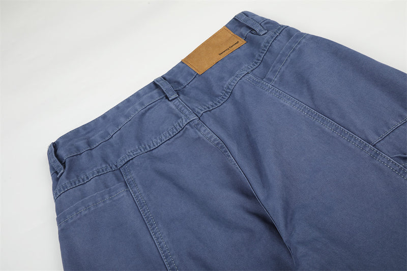 Wide-Leg Cargo Pants with Multi-Pocket Design and Contrast Paneling