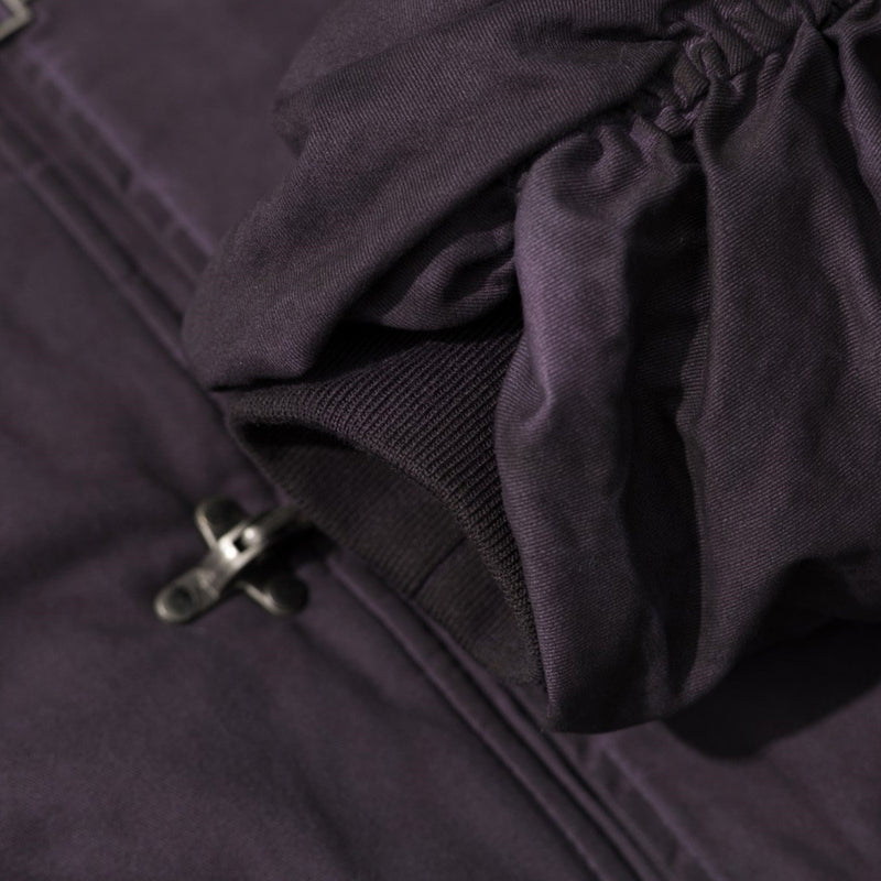 Ruched Sleeve Bomber Jacket with Clasp Front and Stand Collar