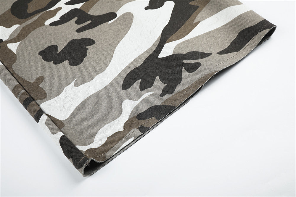 Camo Wide-Leg Sweatpants – Men's Relaxed Fit Drawstring Jogger Pants
