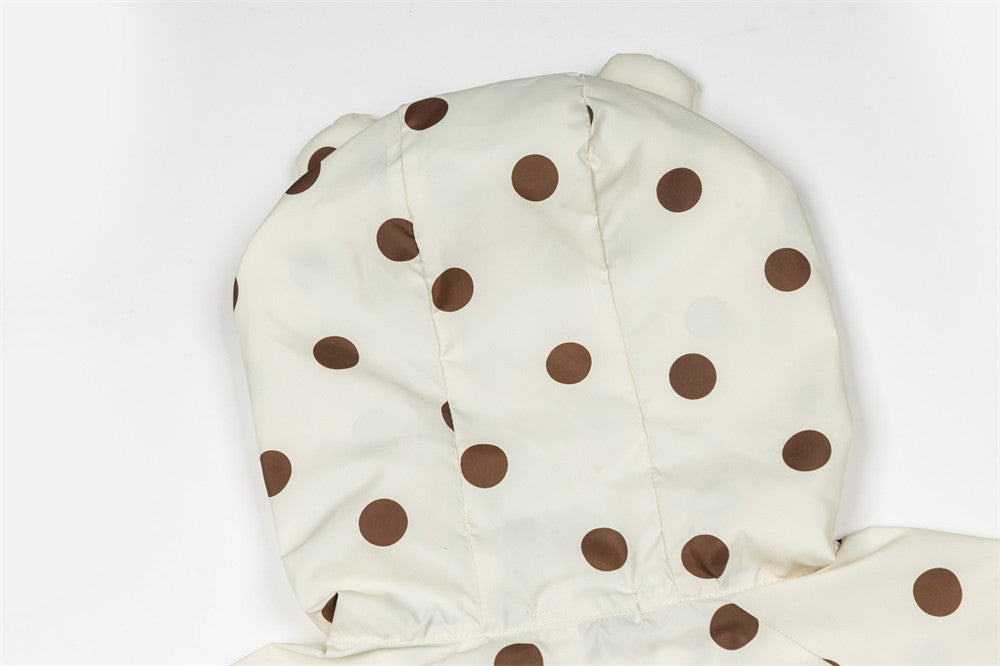 Polka Dot Hooded Windbreaker Jacket – Unisex Oversized Lightweight Outdoor Coat