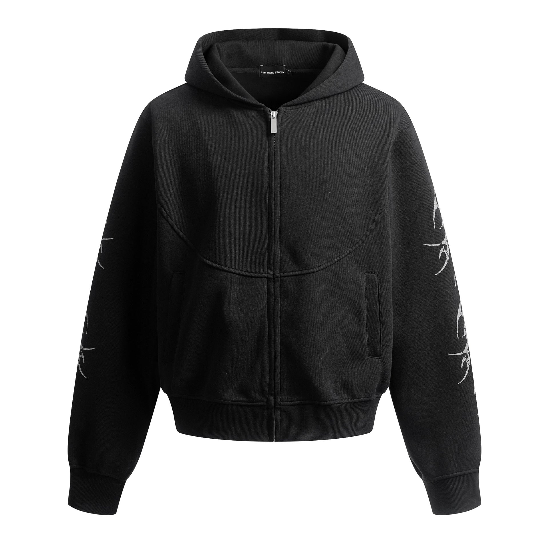 Sudadera extragrande con capucha y cremallera y estampado tribal — Conjunto urbano