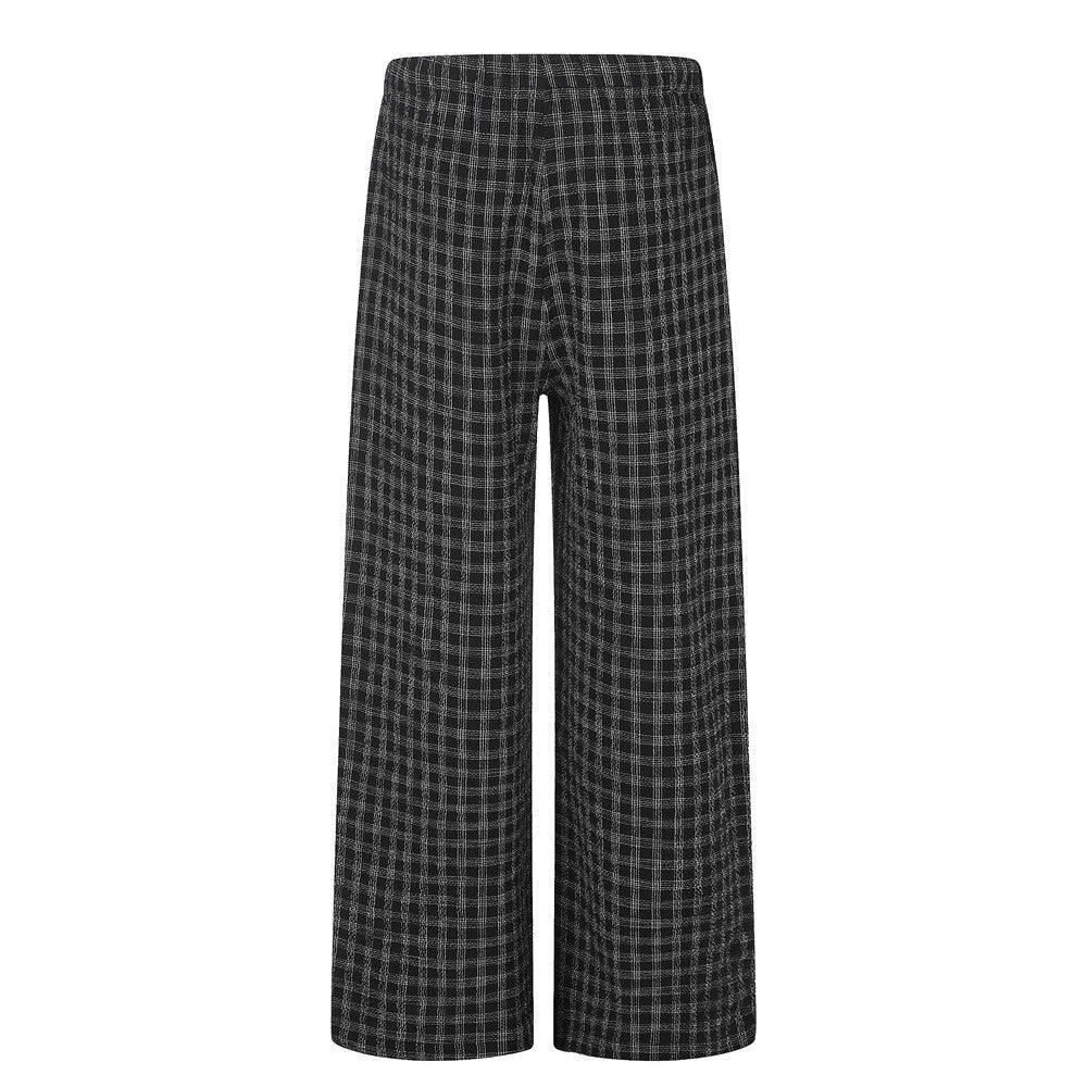 Plaid Wide-Leg Pants – Men's Straight-Fit Casual Trousers