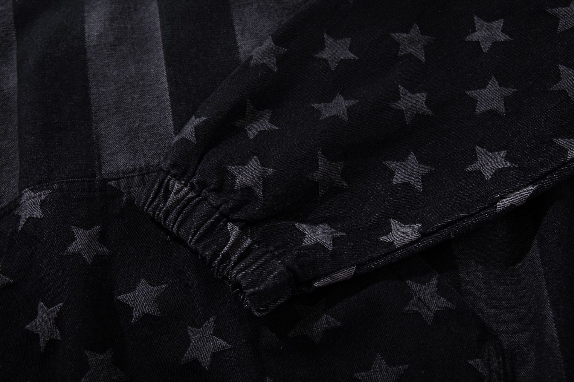 American Flag Denim Hoodie – Acid-Washed Vintage Stars & Stripes Pullover