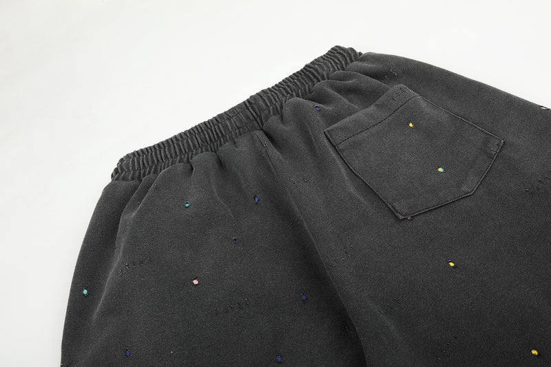 Pantalon de survêtement baggy à jambes larges, imprimé constellation d’étoiles, délavé
